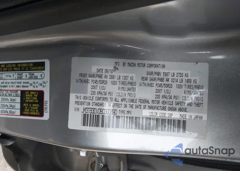 2011 Mazda Cx-9 Grand Touring from USA, damaged, VIN JM3TB3DV0B0300890